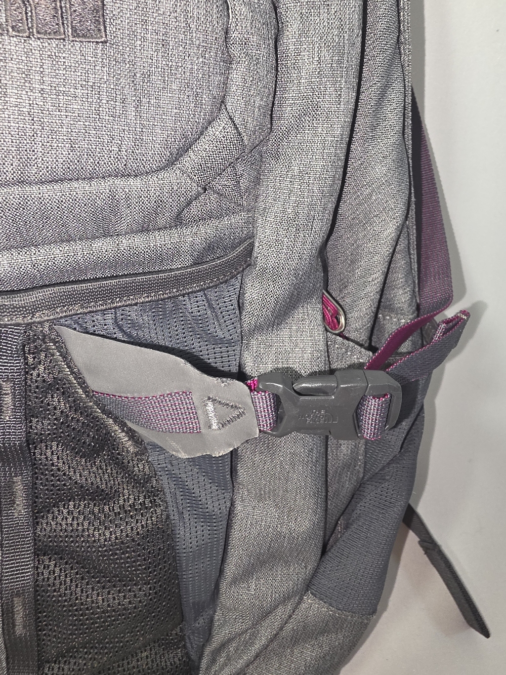 The North Face Recon Gray Backpack with Maroon Trim - Picture 3 of 16